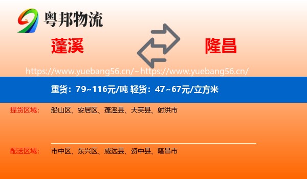 蓬溪到隆昌市物流