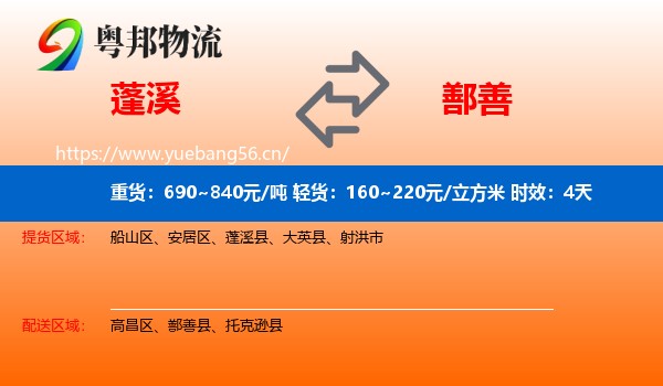 蓬溪到鄯善县物流专线名片