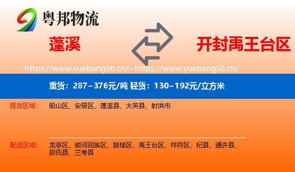 蓬溪到禹王台区物流