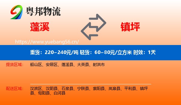 蓬溪到镇坪县物流专线名片
