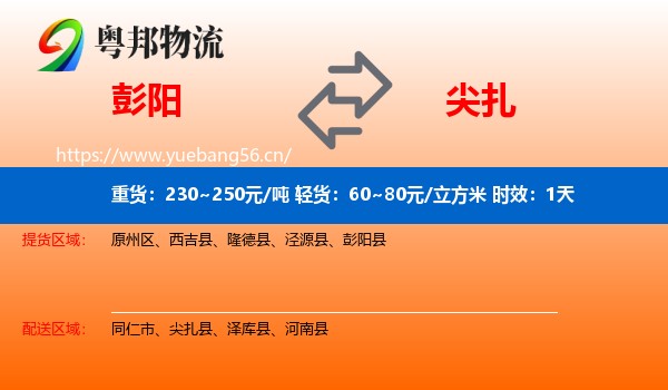 彭阳到尖扎县物流专线名片