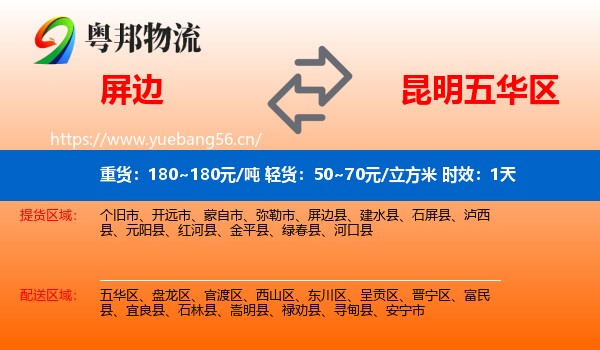 屏边到五华区物流专线名片