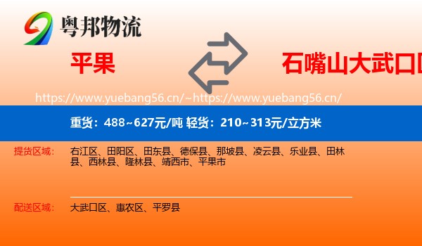 平果到大武口区物流