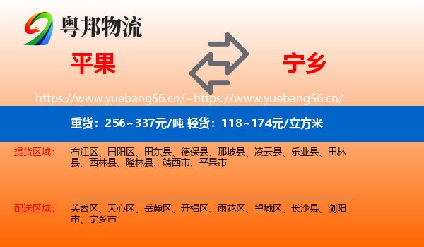 平果到宁乡市物流