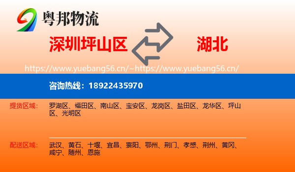 深圳坪山区到湖北物流