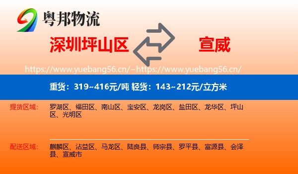 深圳坪山区到宣威市物流