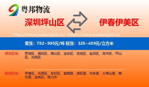 深圳坪山区到伊美区物流