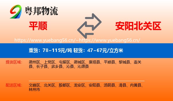 平顺到北关区物流