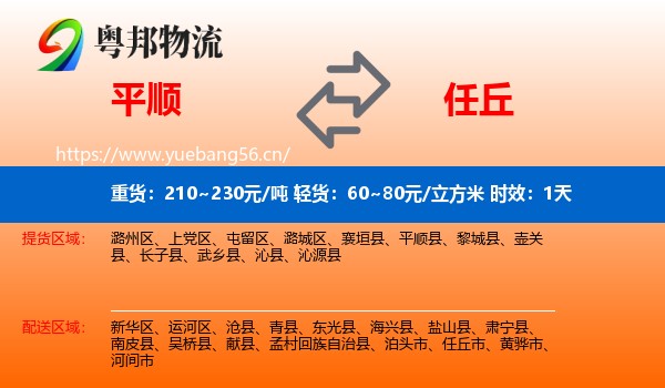 平顺到任丘市物流专线名片