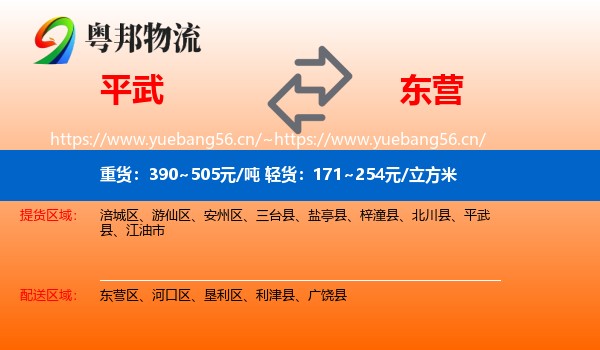 平武到东营物流