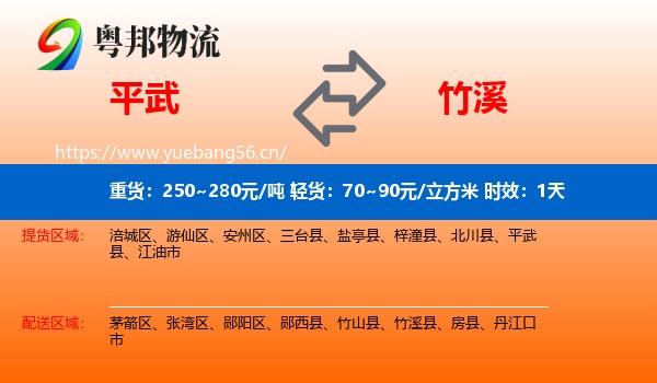 平武到竹溪县物流专线名片