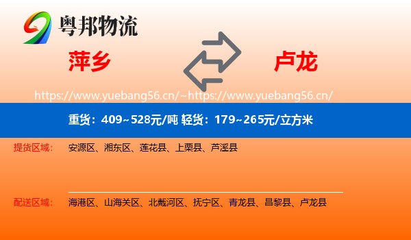 萍乡到卢龙县物流