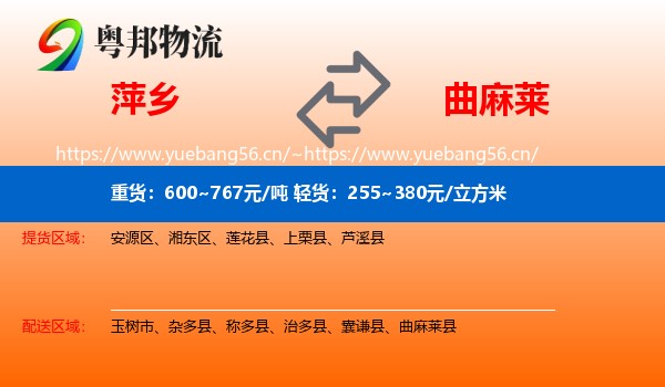 萍乡到曲麻莱县物流