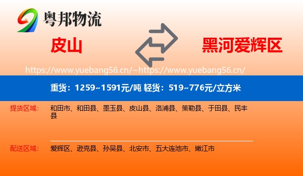皮山到爱辉区物流