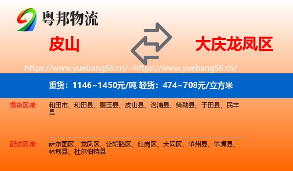 皮山到龙凤区物流