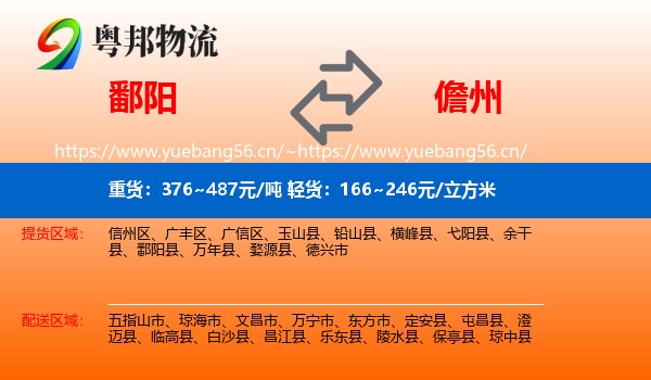 鄱阳到儋州物流