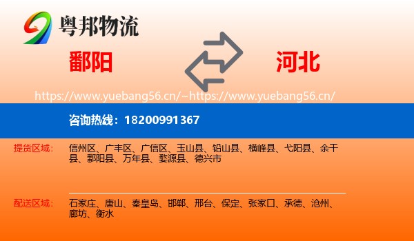 鄱阳县到河北物流专线