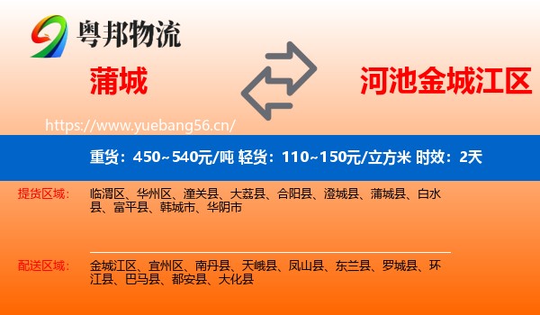 蒲城到金城江区物流专线名片