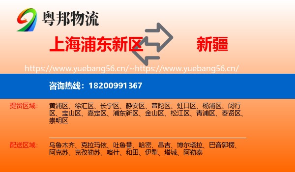 上海浦东新区到新疆物流