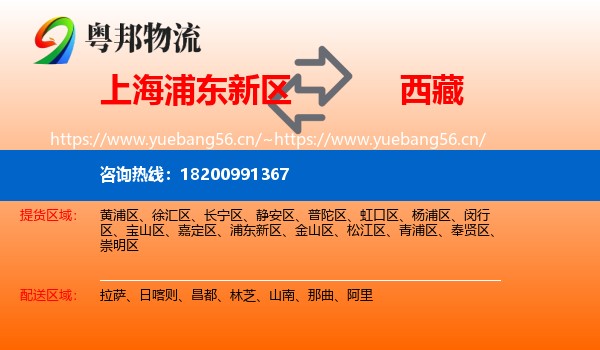 上海浦东新区到西藏物流