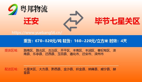 迁安到七星关区物流专线名片
