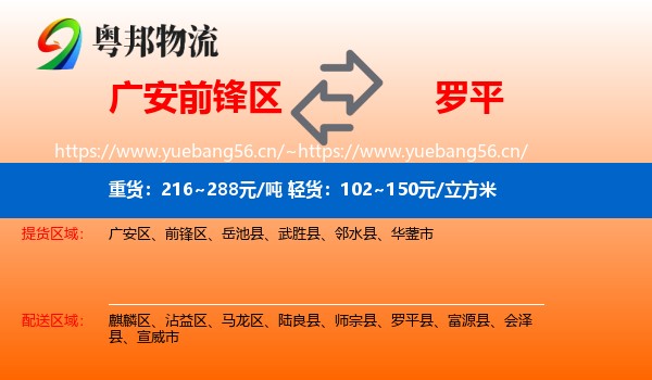 广安前锋区到罗平县物流