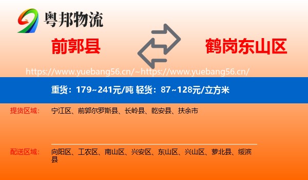 前郭尔罗斯县到东山区物流专线
