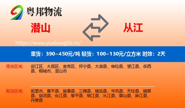 潜山到从江县物流专线名片