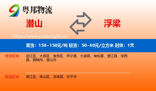 潜山到浮梁县物流专线名片