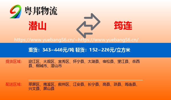 潜山到筠连县物流