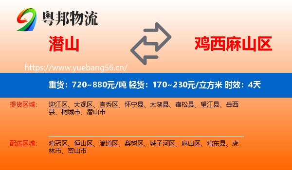 潜山到麻山区物流专线名片
