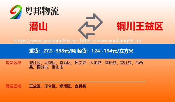 潜山到王益区物流