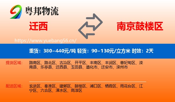 迁西到鼓楼区物流专线名片