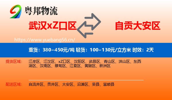 武汉xZ口区到大安区物流专线名片