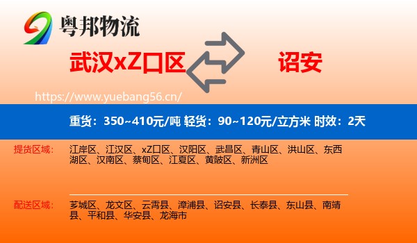 武汉xZ口区到诏安县物流专线名片