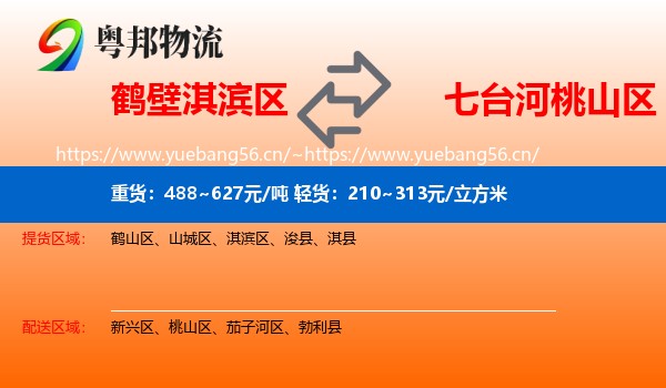 鹤壁淇滨区到桃山区物流