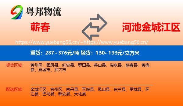 蕲春到金城江区物流
