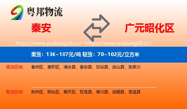 秦安到昭化区物流