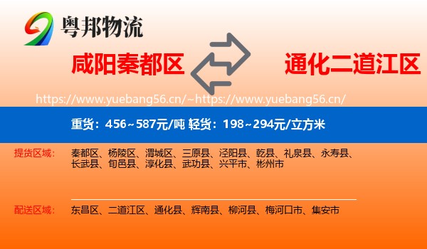 咸阳秦都区到二道江区物流