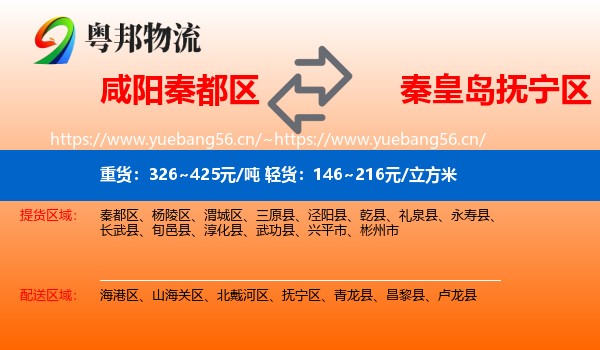 咸阳秦都区到抚宁区物流
