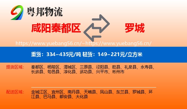 咸阳秦都区到罗城县物流