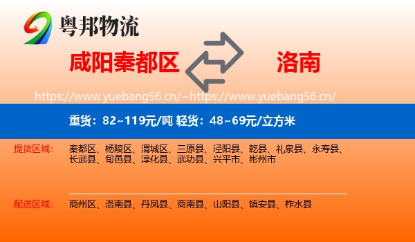 咸阳秦都区到洛南县物流