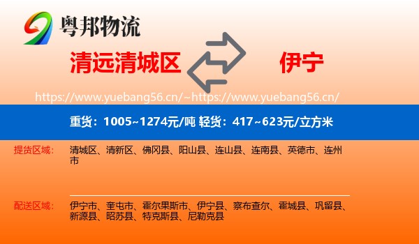 清远清城区到伊宁县物流