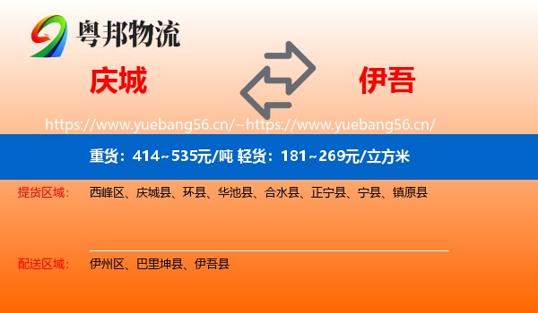 庆城县到伊吾县物流专线