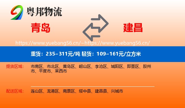 青岛到建昌县物流专线