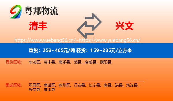 清丰到兴文县物流