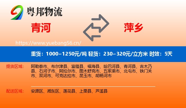 青河到萍乡物流专线名片
