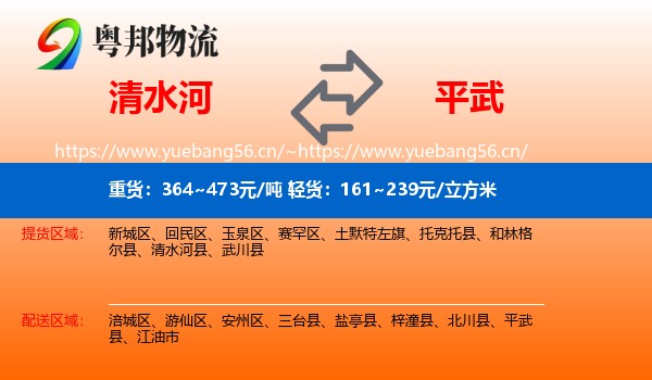 清水河到平武县物流