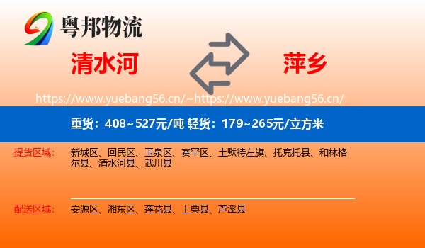 清水河县到萍乡物流专线