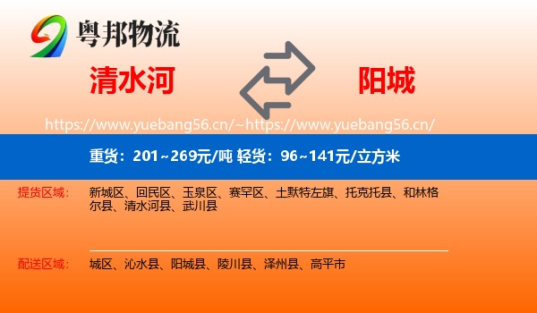 清水河到阳城县物流
